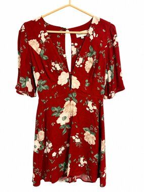 Park & Fifth Red Floral Mini Dress – Size Small